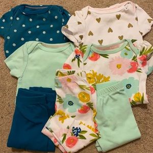 Cloud Island Baby Girl Onesie and Pants